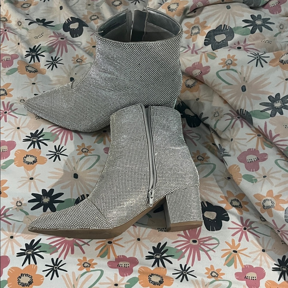 Glam silver boots